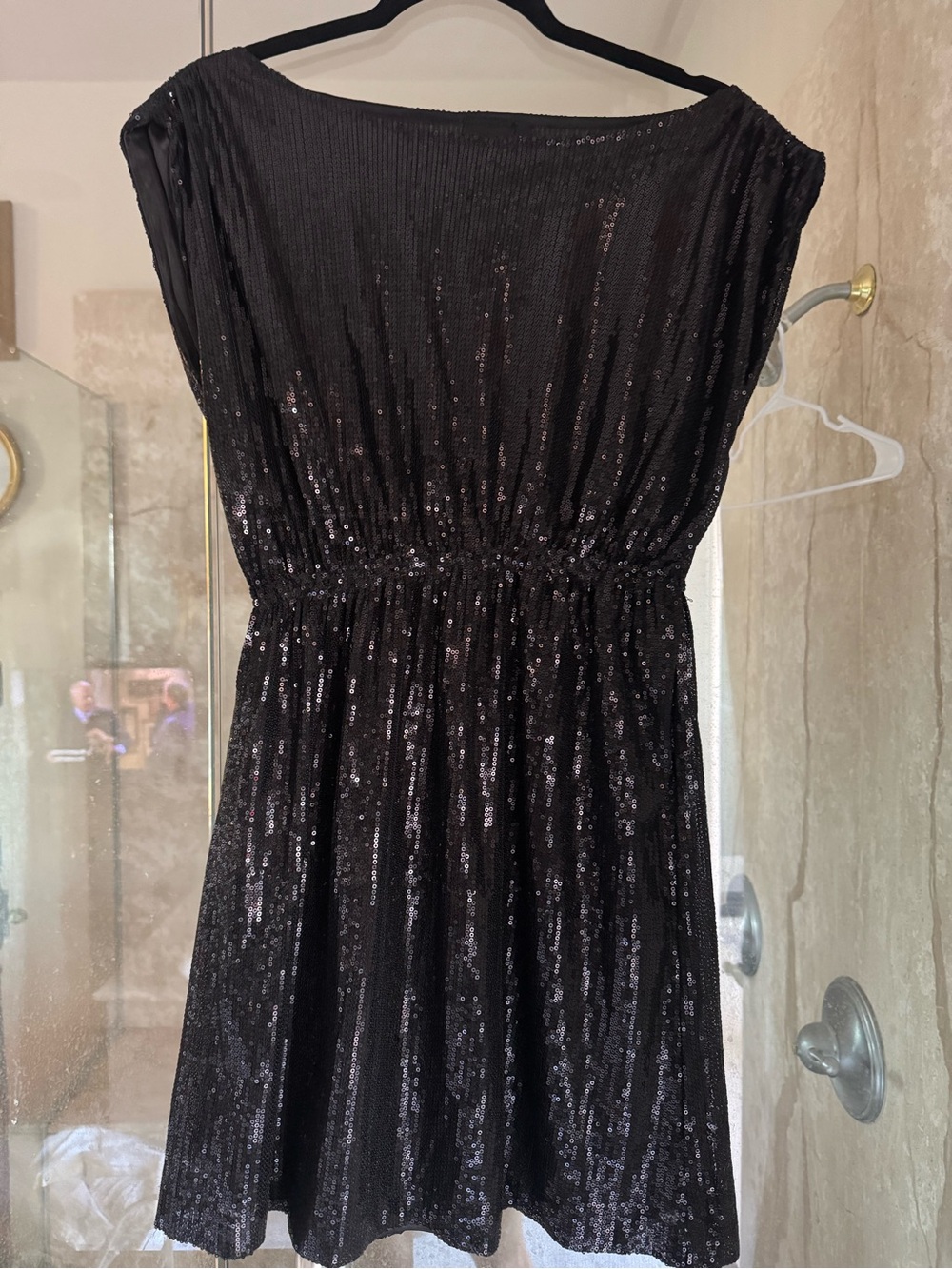 Black Sequin Women's Party Dress - Elegant Short Cocktail Dress